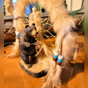 Vintage handmade bear dream catcher